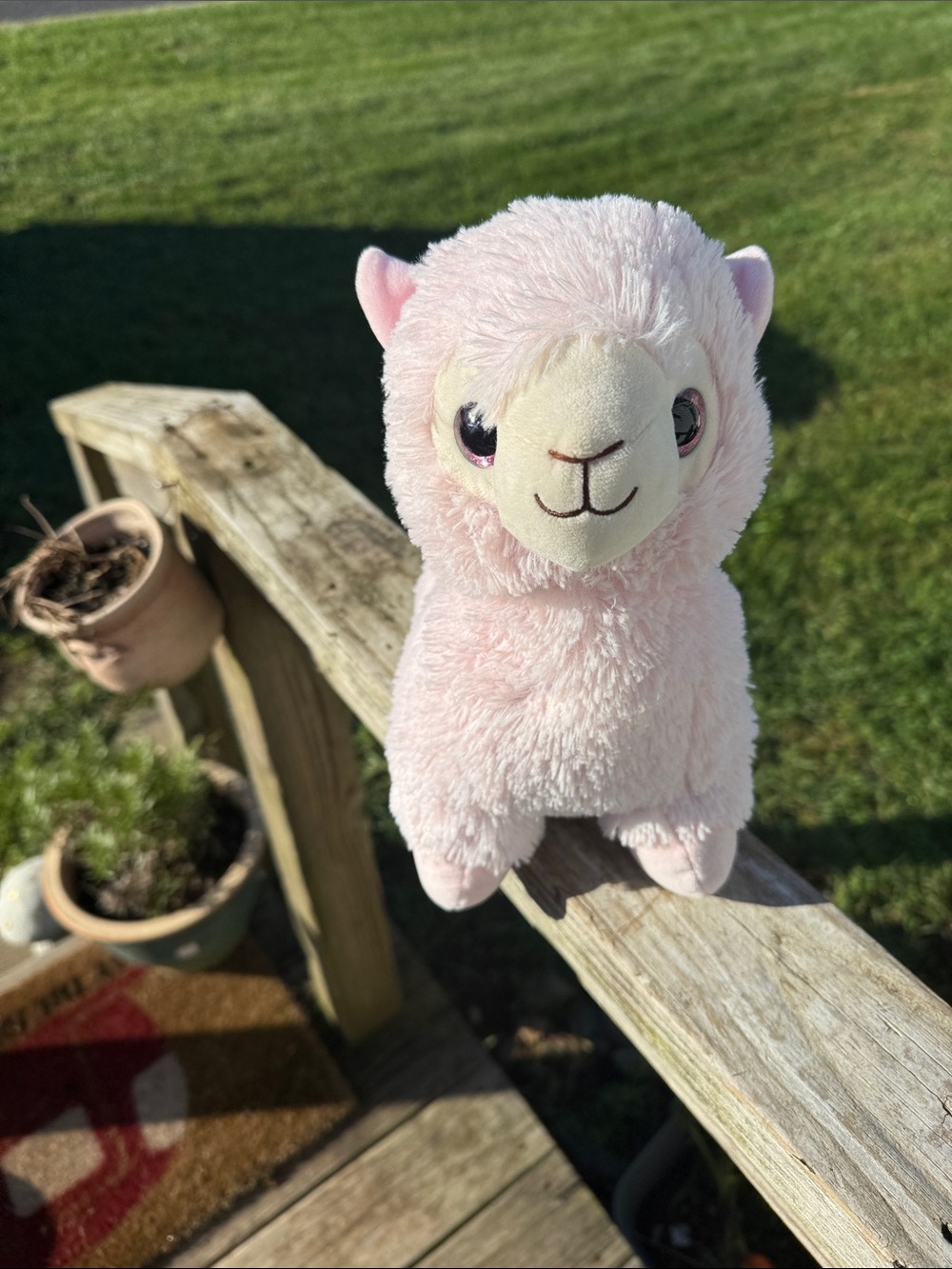 Warm Soft Pink Plush Alpaca Toy it’s a warmie snuggle comfert